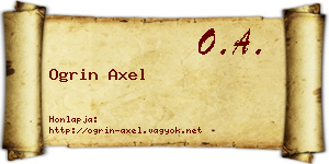 Ogrin Axel névjegykártya